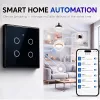 Interruptor de luz Smart Touch Qoltec 4 canais Wi-Fi temporizador Tuya | vidro temperado | branco