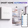 Interruptor de luz Smart Touch Qoltec 3 canais Wi-Fi temporizador Tuya branco