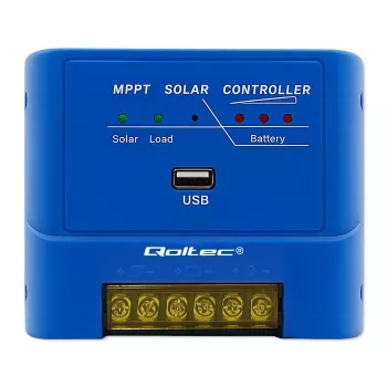 Controlador de carga solar QOLTEC MPPT 15A 12V/24V para LiFePO4, Gel, AGM, Flooded, Sealed Lead-Acid com LCD e RS485