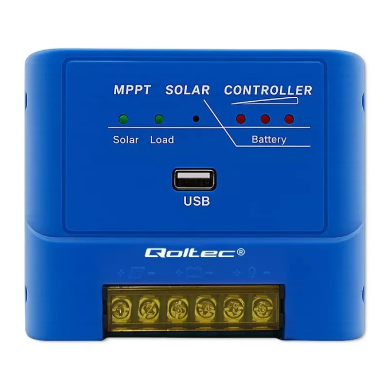 Controlador de carga solar QOLTEC MPPT 15A 12V/24V para LiFePO4, Gel, AGM, Flooded, Sealed Lead-Acid com LCD e RS485