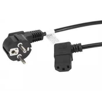 LANBERG CA-C13C-12CC-0030-BK Cabo de alimentação 3m Schuko angular para IEC C13, H05VV-F 3G1.0, VDE, preto