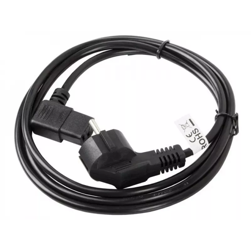 LANBERG CA-C13C-12CC-0030-BK Cabo de alimentação 3m Schuko angular para IEC C13, H05VV-F 3G1.0, VDE, preto