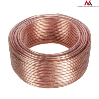 MACLEAN MCTV-512 Cabo de coluna 100m 2x1,5mm² transparente OFC rolo