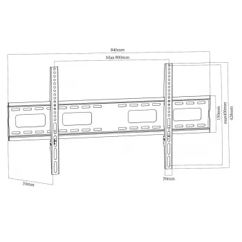 MACLEAN MC-420 Suporte de parede fixo para TV para ecrãs 43-120
