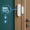GREENBLUE GB478 Sensor de porta/janela WiFi sem fios – Contacto magnético inteligente, App Tuya & Gosund, Alexa/Google, a pilhas, branco