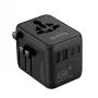 Crong One World Adaptador de Viagem GaN 45W UK/EU/US/AU Preto