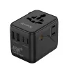 Crong One World Adaptador de Viagem GaN 45W UK/EU/US/AU Preto