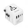 Crong One World Adaptador de Viagem GaN 45W UK/EU/US/AU Branco