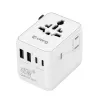 Crong One World Adaptador de Viagem GaN 45W UK/EU/US/AU Branco