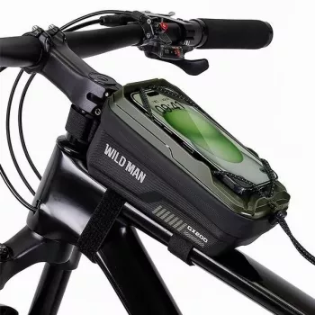 WILDMAN GX200 Bolsa de Quadro para Bicicleta com Suporte para Telemóvel, Verde