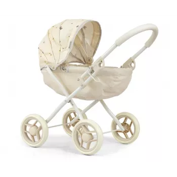 MILLY MALLY Carrinho de Bonecas Dori NATURE - Madeira Natural, Design Escandinavo Clássico, para Bonecas até 45 cm, a partir de 12 Meses