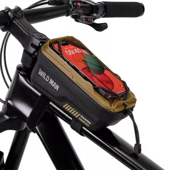 WILDMAN GX200 Bolsa de Quadro para Bicicleta com Suporte para Telemóvel, Desert