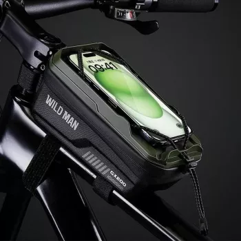 WILDMAN GX200 Bolsa de Quadro para Bicicleta com Suporte para Telemóvel, Desert
