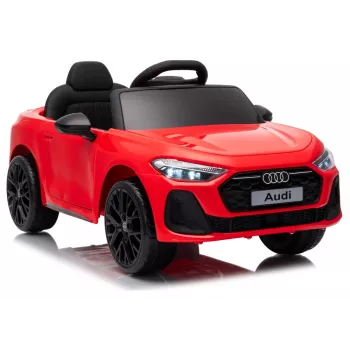 LEAN CARS Audi A5L HL788 Vermelho Carro Elétrico para Crianças 12V com Controlo Remoto para Pais, Rodas EVA, Luzes LED, Painel de Música, Cinto de Segurança, Assento em Pele Ecológica, para Crianças de 3-6 Anos