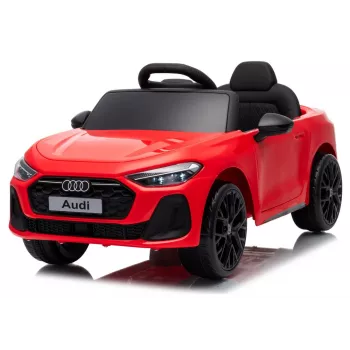 LEAN CARS Audi A5L HL788 Vermelho Carro Elétrico para Crianças 12V com Controlo Remoto para Pais, Rodas EVA, Luzes LED, Painel de Música, Cinto de Segurança, Assento em Pele Ecológica, para Crianças de 3-6 Anos