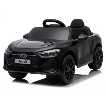 LEAN CARS Audi A5L HL788 Preto Carro para Crianças a Bateria 12V com Controlo Remoto para Pais, Luzes LED, MP3, Rodas de Espuma EVA, Assento em Pele Ecológica, Carga Máx. 30 kg, para Crianças de 3-8 Anos