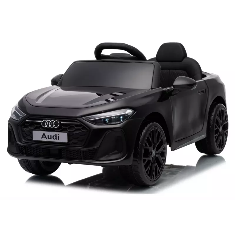 LEAN CARS Audi A5L HL788 Preto Carro para Crianças a Bateria 12V com Controlo Remoto para Pais, Luzes LED, MP3, Rodas de Espuma EVA, Assento em Pele Ecológica, Carga Máx. 30 kg, para Crianças de 3-8 Anos