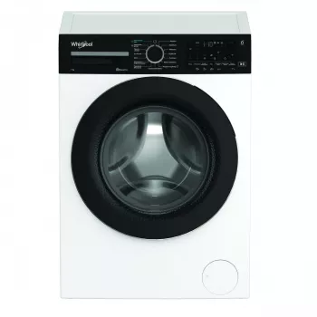 Máquina de lavar roupa Whirlpool WAM762WBBPL 7 kg 1200 rpm com tecnologia 6th Sense, FreshCare+, Clean+, 14 programas, ecrã LED, segurança para crianças, início diferido, Classe energética C, Branco