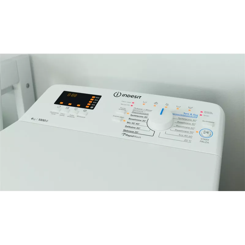 Indesit BTWWS60400PLN Máquina de lavar de carga superior, 6 kg, 1000 rpm, branca