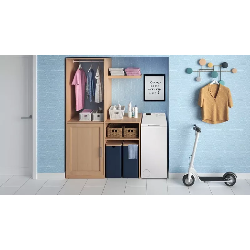 Indesit BTWS50400PLN Máquina de lavar de carga superior, 5 kg, 1000 rpm, branca, classe de eficiência energética E