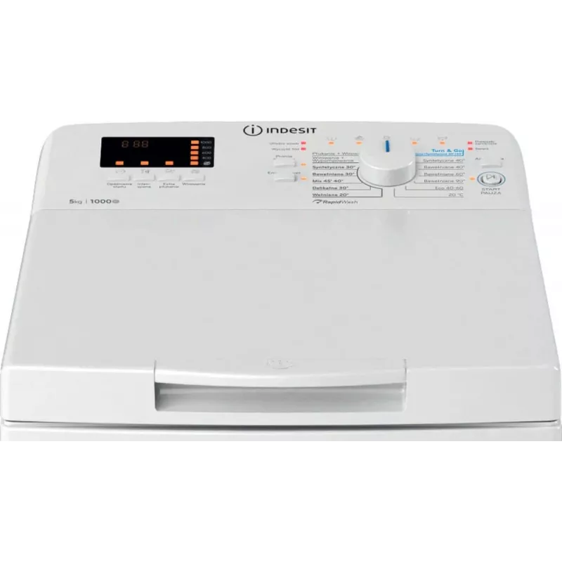 Indesit BTWS50400PLN Máquina de lavar de carga superior, 5 kg, 1000 rpm, branca, classe de eficiência energética E