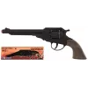 Pistola de fulminantes PULIO Cowboy Revolver Metal 8 tiros - Preto/Prata com punhos castanhos