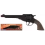 Pistola de fulminantes PULIO Cowboy Revolver Metal 8 tiros - Preto/Prata com punhos castanhos