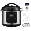 Panela elétrica multifunções CONCEPT CK8001, 5L, 900W, 10 programas, LED, panela cerâmica antiaderente, início diferido, função manter quente, Preto/Prateado