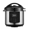 Panela elétrica multifunções CONCEPT CK8001, 5L, 900W, 10 programas, LED, panela cerâmica antiaderente, início diferido, função manter quente, Preto/Prateado