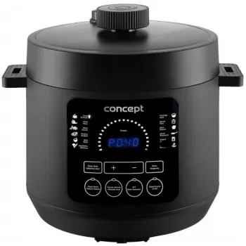Panela elétrica multifunções CONCEPT CK6001 5L 900W 10 programas Antiaderente Preto/Aço inoxidável