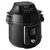 Panela elétrica multifunções CONCEPT CK8000 com função fritadeira de ar quente, panela 6L, cesto 3,5L, 1500W, 10 programas, Preto/Prateado