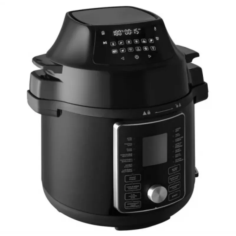 Panela elétrica multifunções CONCEPT CK8000 com função fritadeira de ar quente, panela 6L, cesto 3,5L, 1500W, 10 programas, Preto/Prateado