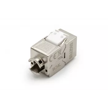 DIGITUS DN-93615-D Módulo Keystone CAT 6A, blindado, sem ferramentas, 10GBase-T, 500 MHz, zamac, contactos dourados, T568A/B, preparado para PoE++