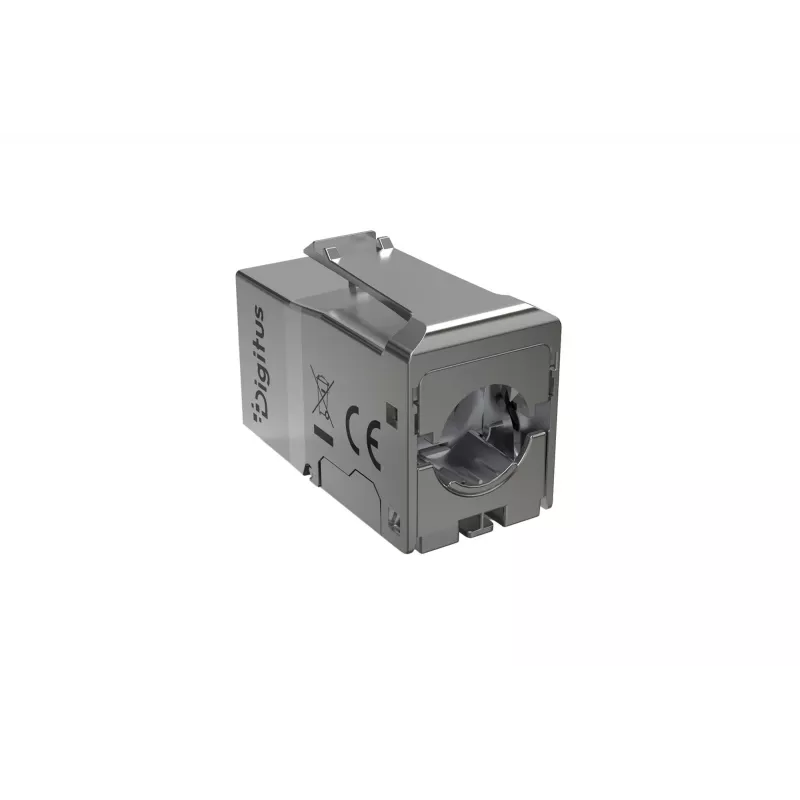 DIGITUS Módulo Keystone Cat. 6A, blindado, sem ferramentas, RJ45, prateado