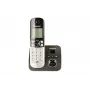 Telefone sem fios DECT Panasonic KX-TG6821 com atendedor de chamadas, preto