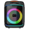 Denver BPS-270 Altifalante de festa portátil com Bluetooth, 400W PMPO, efeitos de luz LED, karaoke, rádio FM, USB/SD/AUX, entrada de microfone, Preto