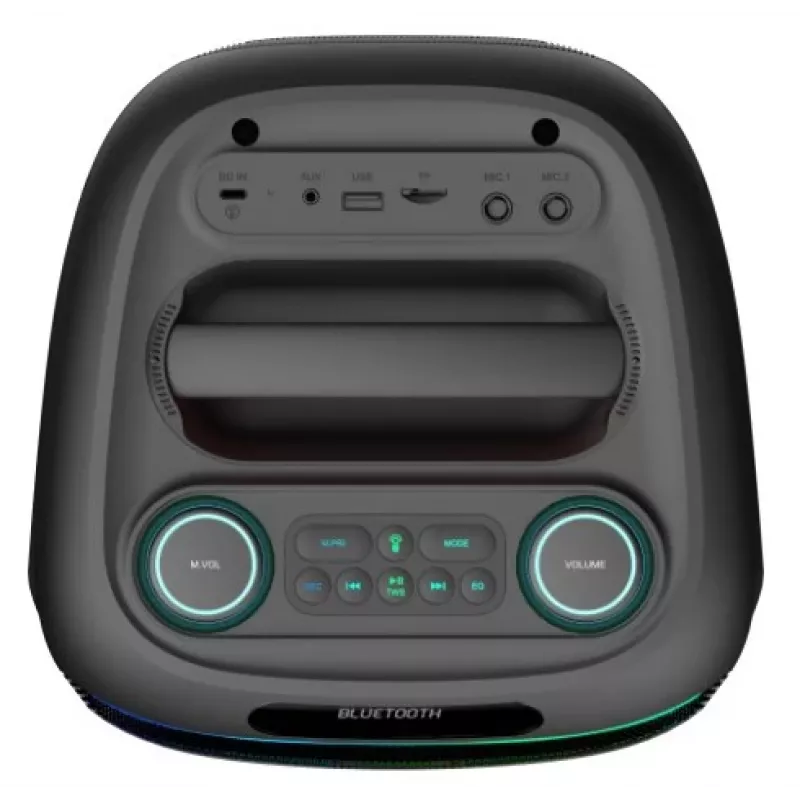 Coluna de festa Bluetooth DENVER BPS-170 400W com luzes RGB, TWS, karaoke, rádio FM, entradas USB/SD/AUX/microfone