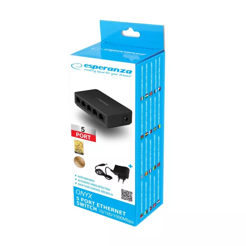 ESPERANZA Switch Gigabit de 5 portas 10/100/1000 ONYX ENS103