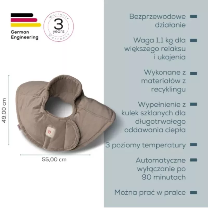 Almofada térmica Beurer HK 165 Huggy Smokey Taupe