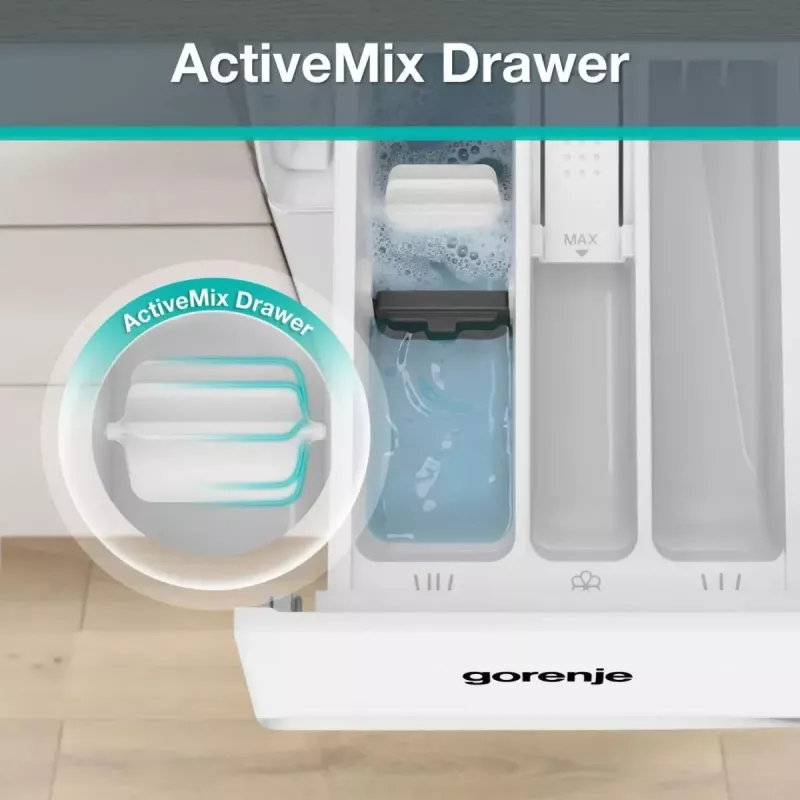 Máquina de lavar roupa de carga frontal independente Gorenje WG2P84A32/PL, 8 kg, 1400 rpm, classe energética A, branco