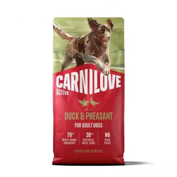 CARNILOVE ACTIVE Alimento seco para cães com pato e faisão para cães adultos de todas as raças 12 kg