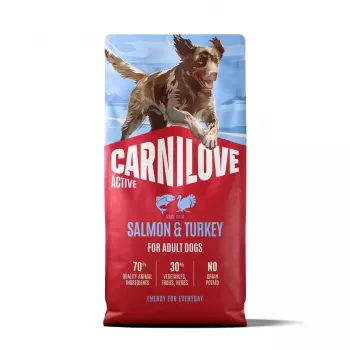 Ração seca para cão CARNILOVE ACTIVE com salmão e peru para cães adultos de todas as raças 12 kg