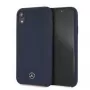 Capa de silicone líquido Mercedes-Benz para Apple iPhone XR azul-marinho