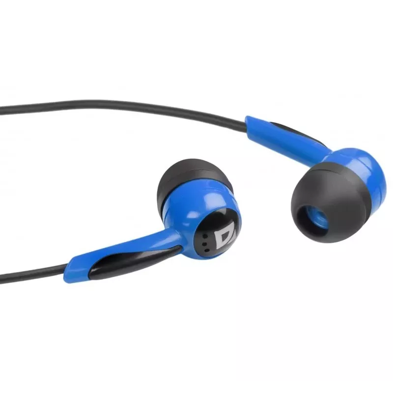 Defender EARPHONES BASIC 604 auscultadores in-ear com fio e microfone, preto-azul