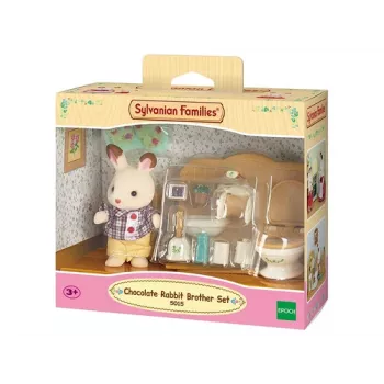 Sylvanian Families Chocolate Rabbit Brother conjunto de casa de banho