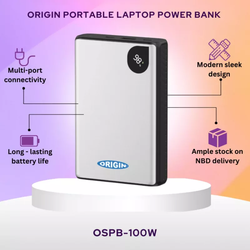 Origin Storage OSPB-100W powerbank 20000mAh 100W - preto