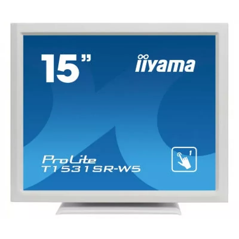 Iiyama ProLite T1531SR-W5 monitor LED tátil resistivo de 5 fios 15 polegadas XGA 4:3, branco