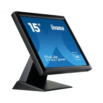 Iiyama ProLite T1531SAW-B5 Monitor LED tátil resistivo 15 polegadas XGA, 4:3, DVI-D/VGA, USB, altifalantes, frente IP54, VESA, Preto