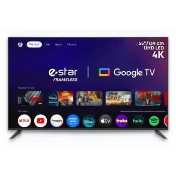 NO NAME LEDTV55A1T2 Televisor Inteligente QLED 4K UHD de 55 Polegadas com Dolby Vision IQ, HDR10+, Dolby Atmos, VIDAA U5.0, Alexa Integrado, Design Sem Moldura, Modo de Jogo