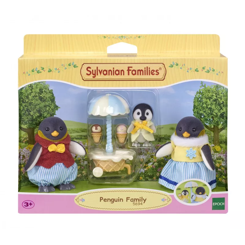 Conjunto de figuras Sylvanian Families família de pinguins